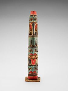 Totem pole model, 1880-1900. Creator: Unknown