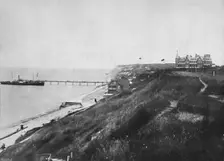 Totland Bay - An Excursion Steamer at the Pier 1895