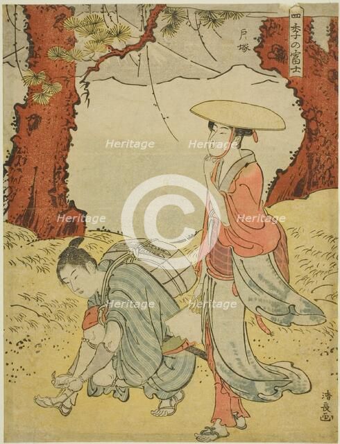 Totsuka, from the series "Mount Fuji in the Four Seasons (Shiki no Fuji)", c. 1785. Creator: Torii Kiyonaga.
