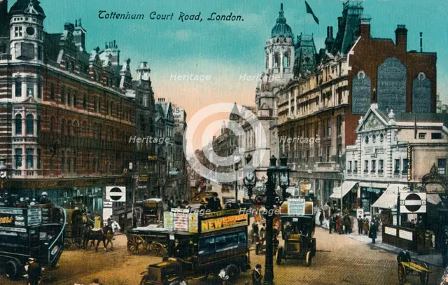 'Tottenham Court Road, London', 1915, (c1900-1930). Artist: Unknown.