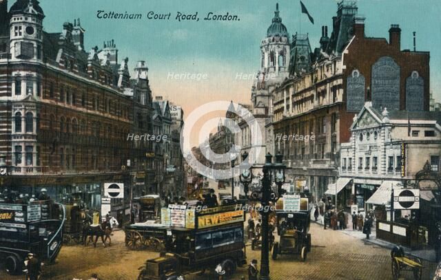 'Tottenham Court Road, London', 1915, (c1900-1930). Artist: Unknown.