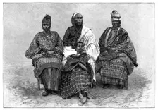 Toucouleur Types, The Interpreter Alpha Sega and His Sisters late 19th century.Artist: Henri Thiriat