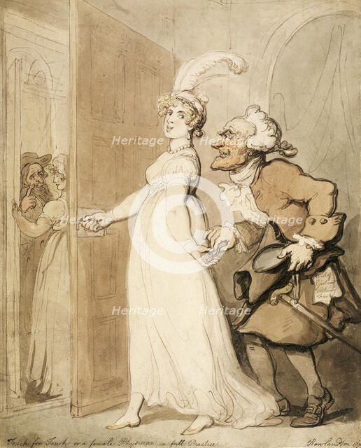 'Touch for Touch, or a female Physician in full Practice', 1790s. Artist: Thomas Rowlandson