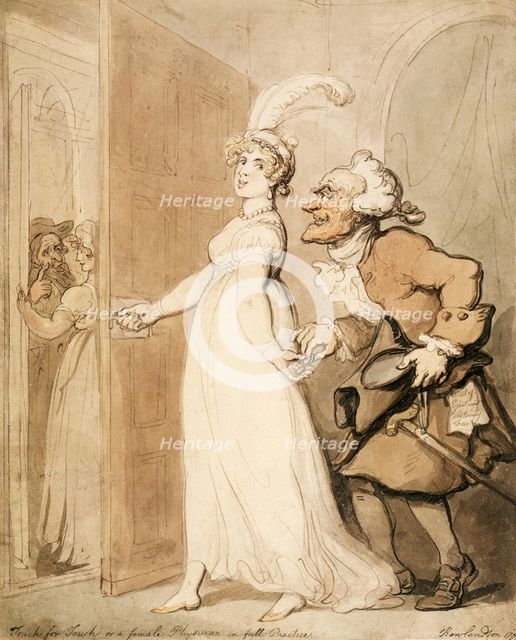 'Touch for Touch, or a female Physician in full Practice', 1790s. Creator: Thomas Rowlandson.