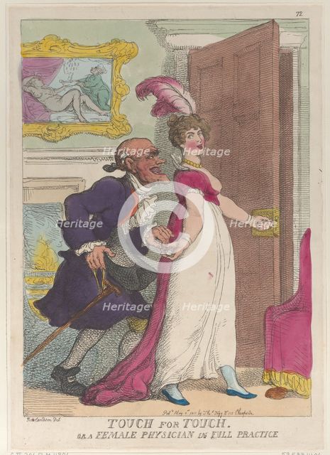 Touch for Touch or a Female Physician in Full Practice, May 1, 1811., May 1, 1811. Creator: Thomas Rowlandson.