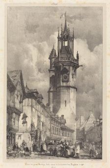 Tour du gros-horloge, Evreux, 1824. Creator: Richard Parkes Bonington