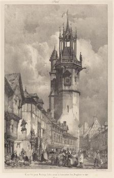 Tour du gros-horloge, Evreux, 1824. Creator: Richard Parkes Bonington