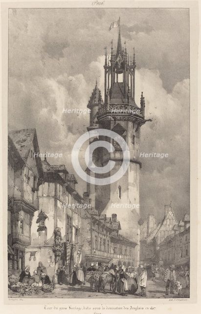 Tour du gros-horloge, Evreux, 1824. Creator: Richard Parkes Bonington.