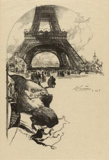 Tour Eiffel, Exposition universelle de 1889, 1889. Creator: Lepère, Auguste (1849-1918)