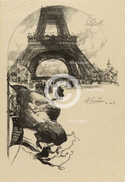 Tour Eiffel, Exposition universelle de 1889, 1889. Creator: Lepère, Auguste (1849-1918).