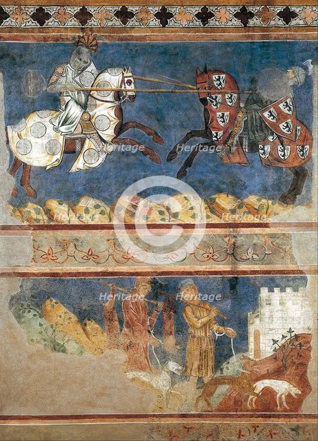 Tournament and Hunting Scenes, 1289. Artist: Azzo di Masetto (active ca 1280s)