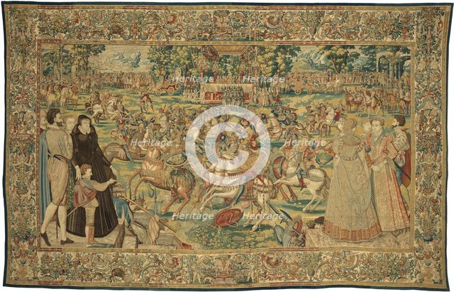 Tournament (Carrousel des chevaliers bretons et irlandais à Bayonne), from the Valois Tapestries, ca Creator: Master MGP, Brussels (active 1570s).