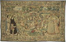 Tournament (Carrousel des chevaliers bretons et irlandais à Bayonne), from the Valois Tapestries, ca Creator: Master MGP, Brussels (active 1570s)