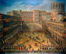 Tournament in a Court of the Vatican, Rome, 1565. Artist: Anon