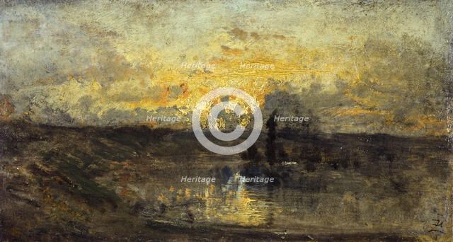 Tournant de rivière (au recto) ; trois études (au verso), between 1850 and 1860. Creator: Felix Francois Georges Philibert Ziem.