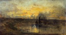 Tournant de rivière (au recto) ; trois études (au verso), between 1850 and 1860. Creator: Felix Francois Georges Philibert Ziem