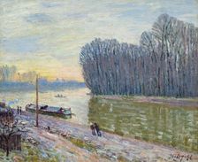Tournant du Loing. Sunrise in November, 1896. Creator: Sisley, Alfred (1839-1899)