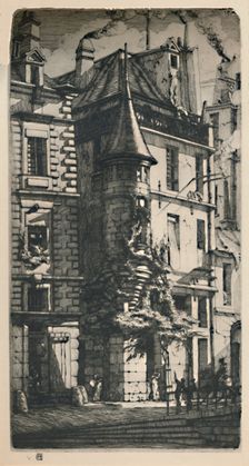 Tourelle De La Rue De La Tixéranderie (2nd State, 9 3/4 x 5 3/16 Inches) 1852, (1927). Artist: Charles Meryon