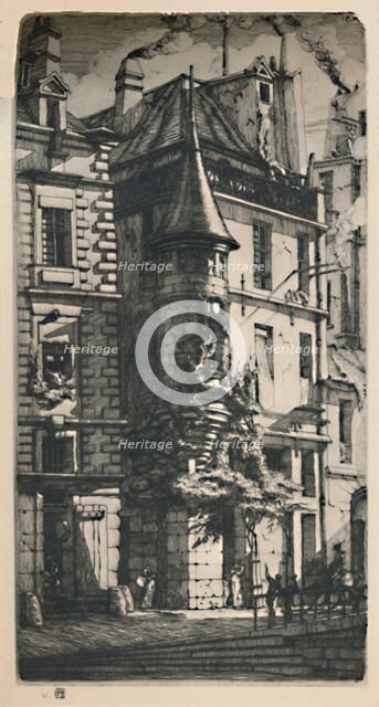 'Tourelle De La Rue De La Tixéranderie (2nd State, 9 3/4 x 5 3/16 Inches)', 1852, (1927). Artist: Charles Meryon.