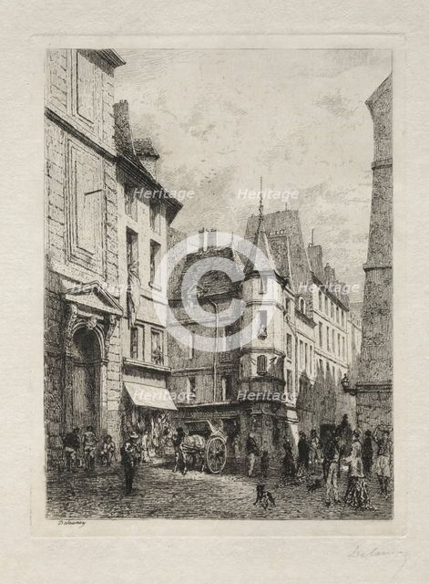 Tourelle en Fontaine Rue dEcole de Medicines demolies en 1877. Creator: Alfred Alexandre Delauney (French, 1830-1894).