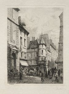 Tourelle en Fontaine Rue dEcole de Medicines demolies en 1877. Creator: Alfred Alexandre Delauney (French, 1830-1894)