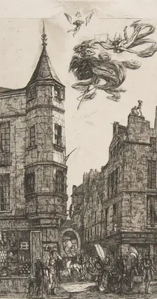 Tourelle Rue de l'Ecole de Médecine, 22 (House with a Turret, No 22, rue de l'Eco..., 1861 or later. Creator: Charles Meryon