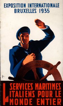Tourist brochure for the Italian maritime services. International Exhibition of Brussels, 1935