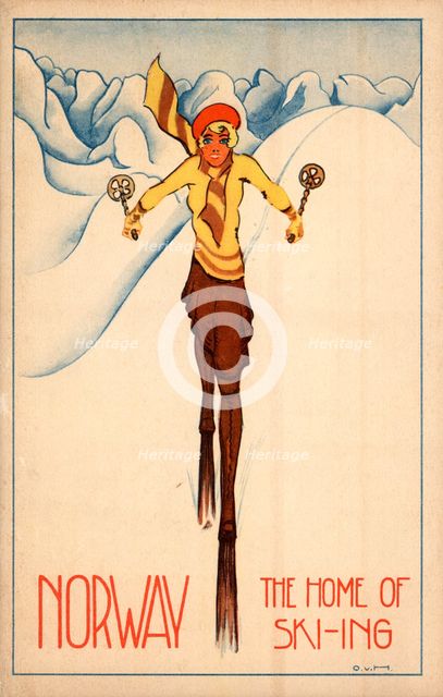 Tourist brochure for the winter season in Norway, 1928.