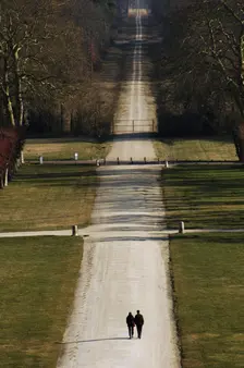 Tourists in the gardens of Chambord Castle, Loire Valley, France, 2008. Creator: Unknown