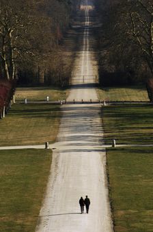 Tourists in the gardens of Chambord Castle, Loire Valley, France, 2008. Creator: Unknown