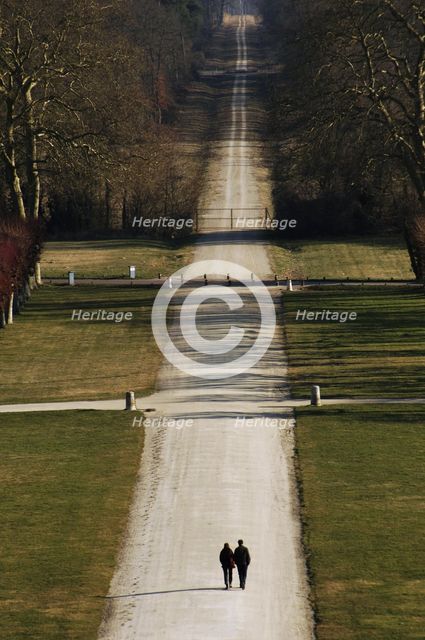 Tourists in the gardens of Chambord Castle, Loire Valley, France, 2008. Creator: Unknown.