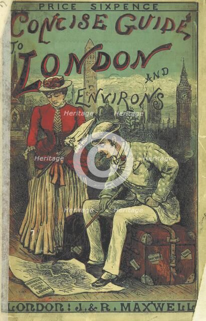 Tourists with map of London, 1885.  Creator: Unknown.