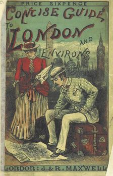 Tourists with map of London, 1885. Creator: Unknown