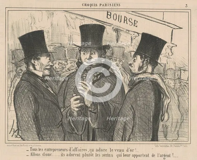 Tous les entrepreneurs d'affaires, ca adore ..., 19th century. Creator: Honore Daumier.