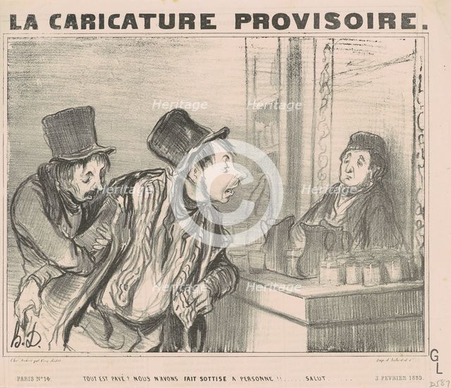 Tout est payé? Nous n'avons fait...salut, 19th century. Creator: Honore Daumier.