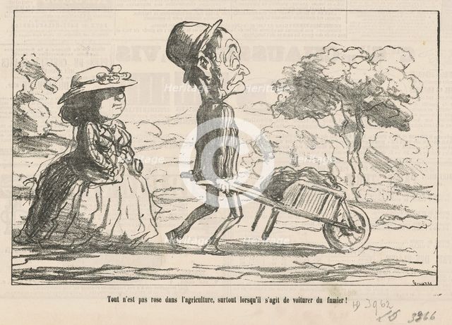 Tout n'est pas rose dans l'agriculture ..., 19th century. Creator: Honore Daumier.