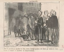 Toutes le Parisiennes qui possèdent des chiens ..., 19th century. Creator: Honore Daumier