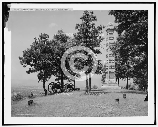Towards Orchard Knob from Missionary Ridge, Tenn., c1902. Creator: William H. Jackson.