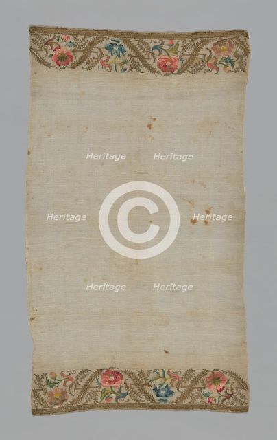 Towel/Napkin, Turkey, 1875/1900. Creator: Unknown.