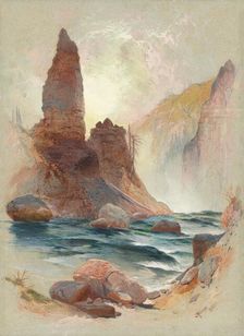 Tower at Tower Falls, Yellowstone, 1872. Creator: Thomas Moran