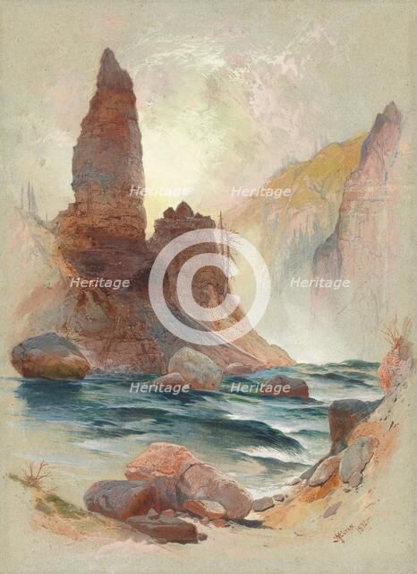 Tower at Tower Falls, Yellowstone, 1872. Creator: Thomas Moran.