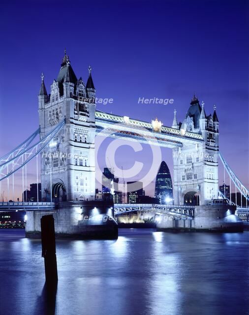 Tower Bridge, c1990-2010. Artist: Unknown.