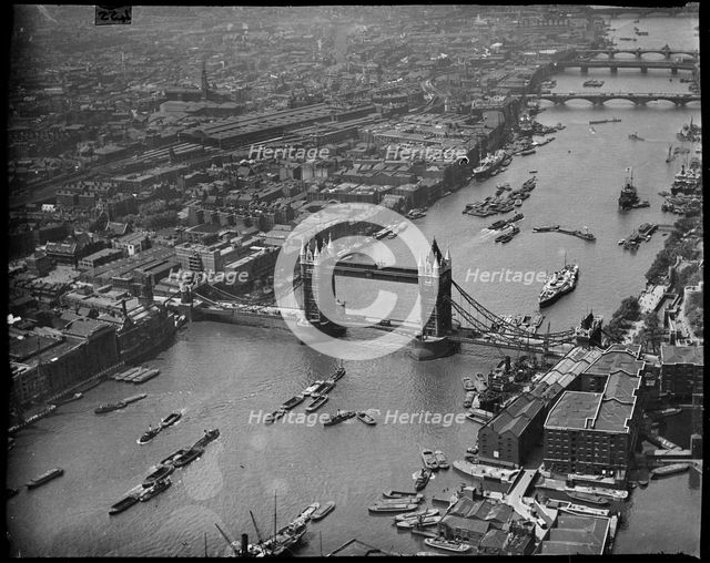 Tower Bridge, London, c1930s. Creator: Arthur William Hobart.