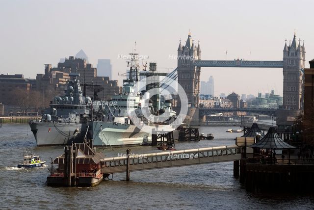 Tower Bridge & ships, 2013. Creator: Ethel Davies.