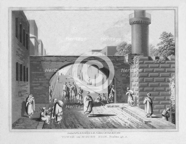 'Tower on Mount Zion. Psalms 48. 2.', 1830. Artist: J Clarke.