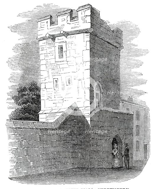 Tower on the town wall, Shrewsbury, 1845. Creator: Unknown.
