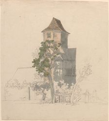 Tower of a Fortified House [recto], 1814/1815. Creator: Friedrich Salathe