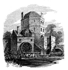 Tower of Franciscan friary, Oxford, c1860