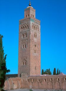 Tower of Koutoubia Mosque in Marrakech, 12th century. Artist: Abu Yusuf Yaqub al-Mansur