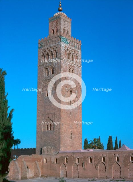 Tower of Koutoubia Mosque in Marrakech, 12th century. Artist: Abu Yusuf Yaqub al-Mansur